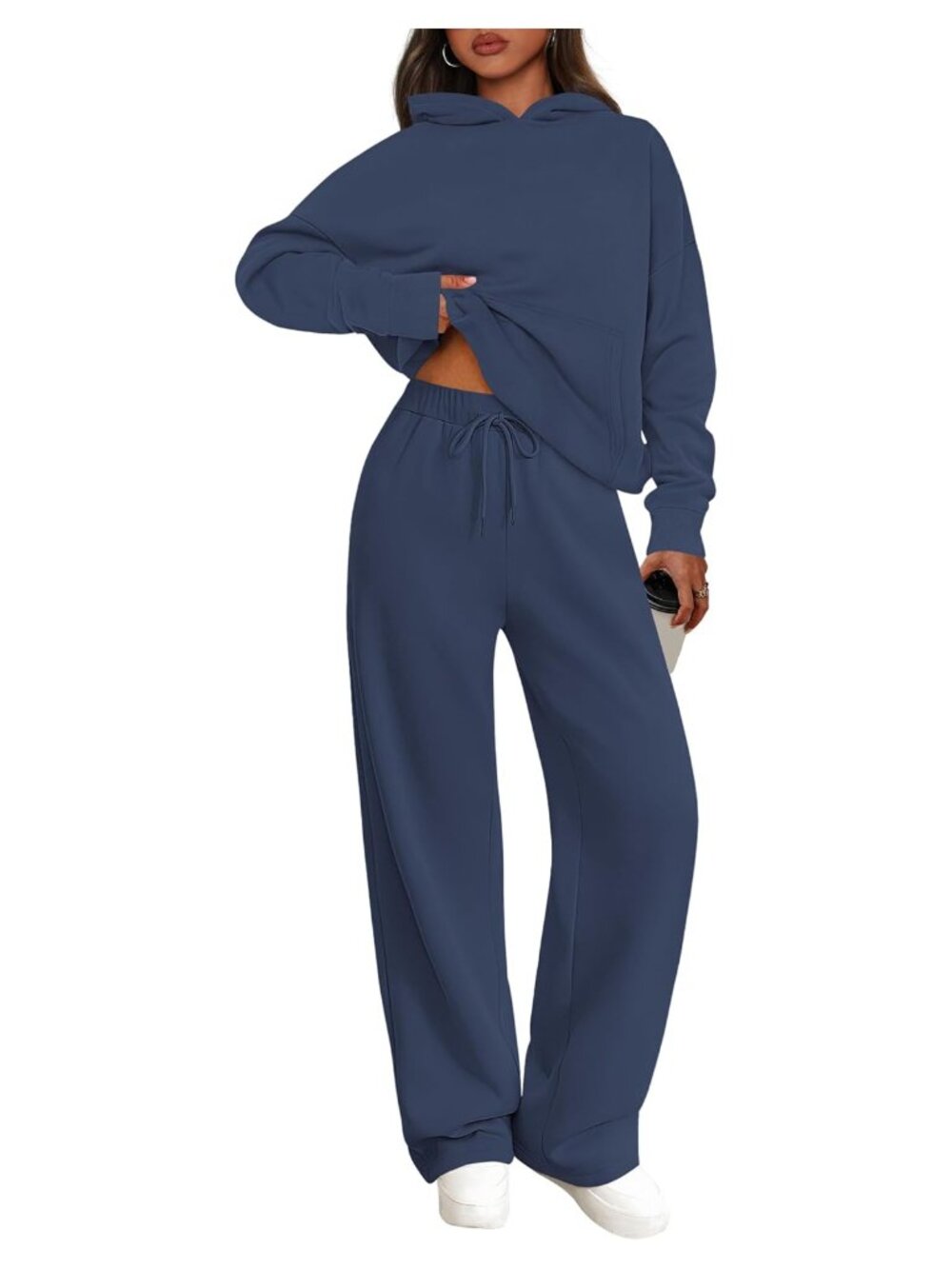 Women's 2 Piece Oversized Hoodie Wide Leg Sweatpants Lounge Set Fall